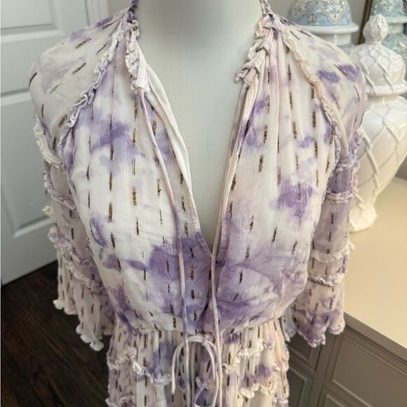 HEMANT & NANDITA Mini Purple Ruffle Dress
Size Medium-C9 - Picture 2 of 9